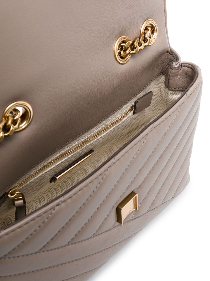 Grey Small Kira Quilted Shoulder Bag
