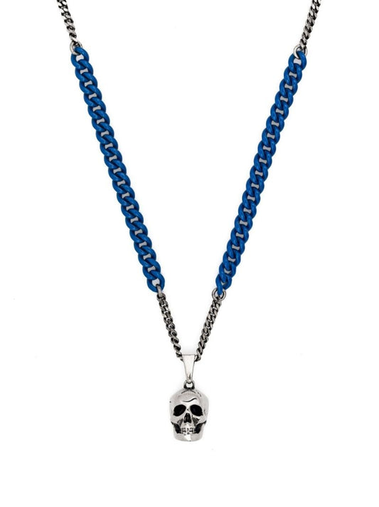 Blue Skull Pendant Necklace