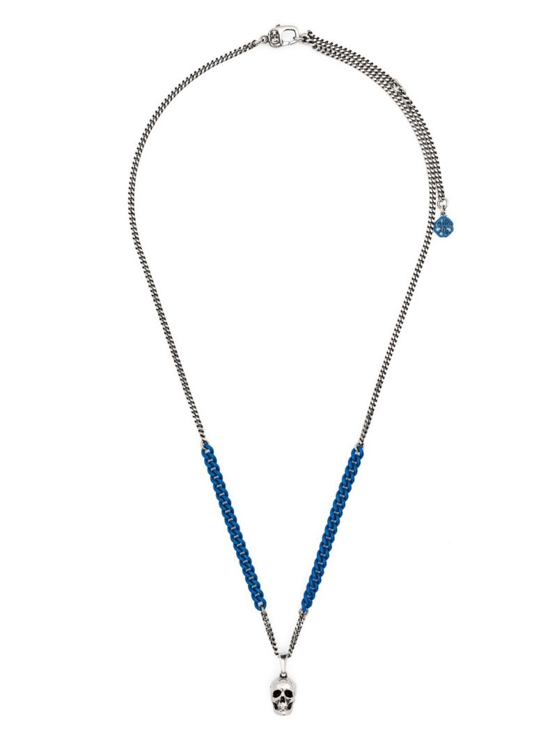 Blue Skull Pendant Necklace