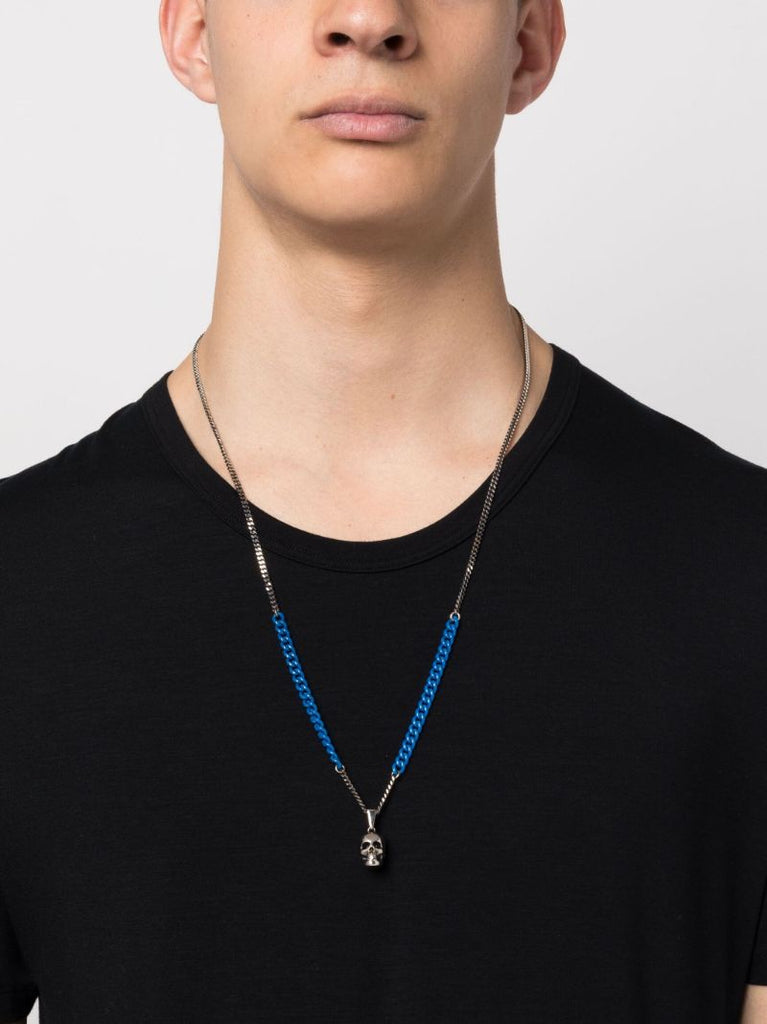Blue Skull Pendant Necklace