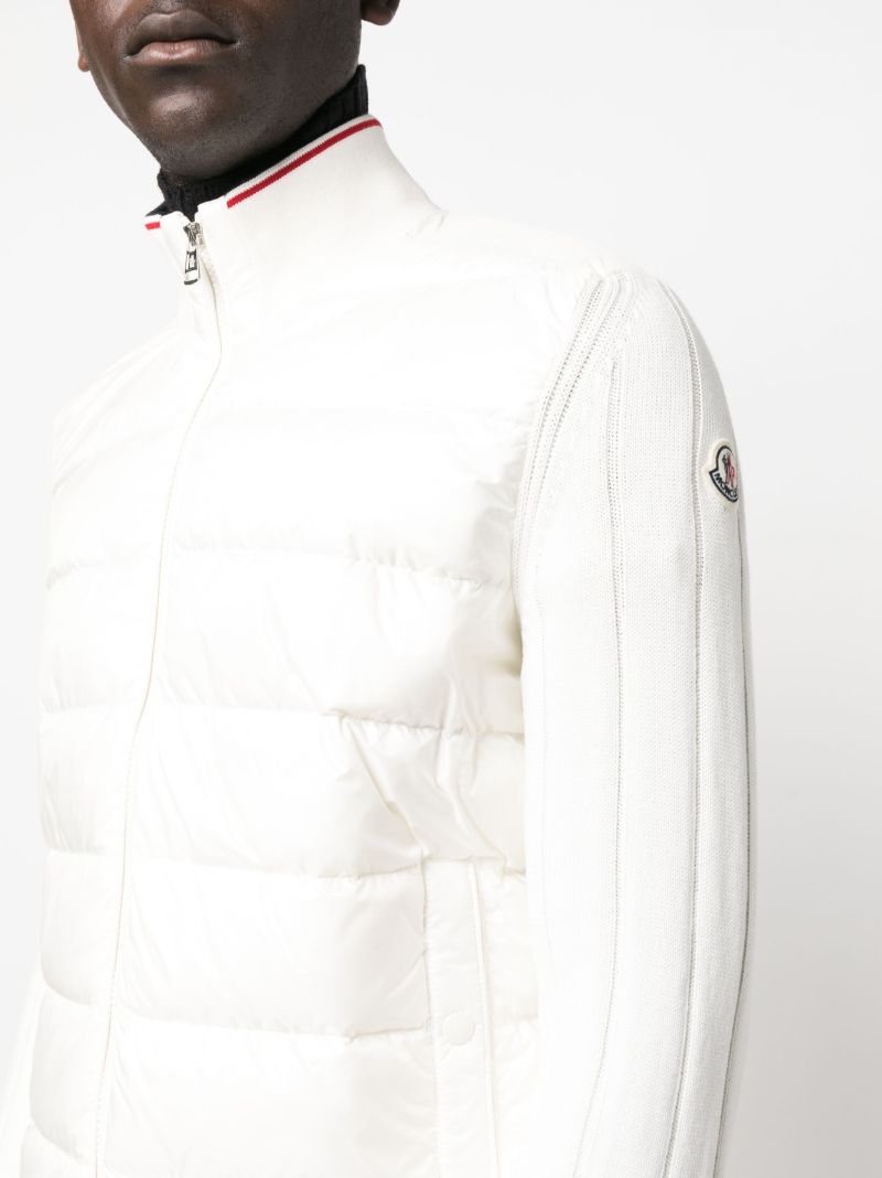 White Padded Cotton Cardigan