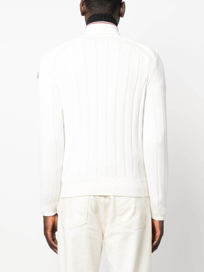 White Padded Cotton Cardigan