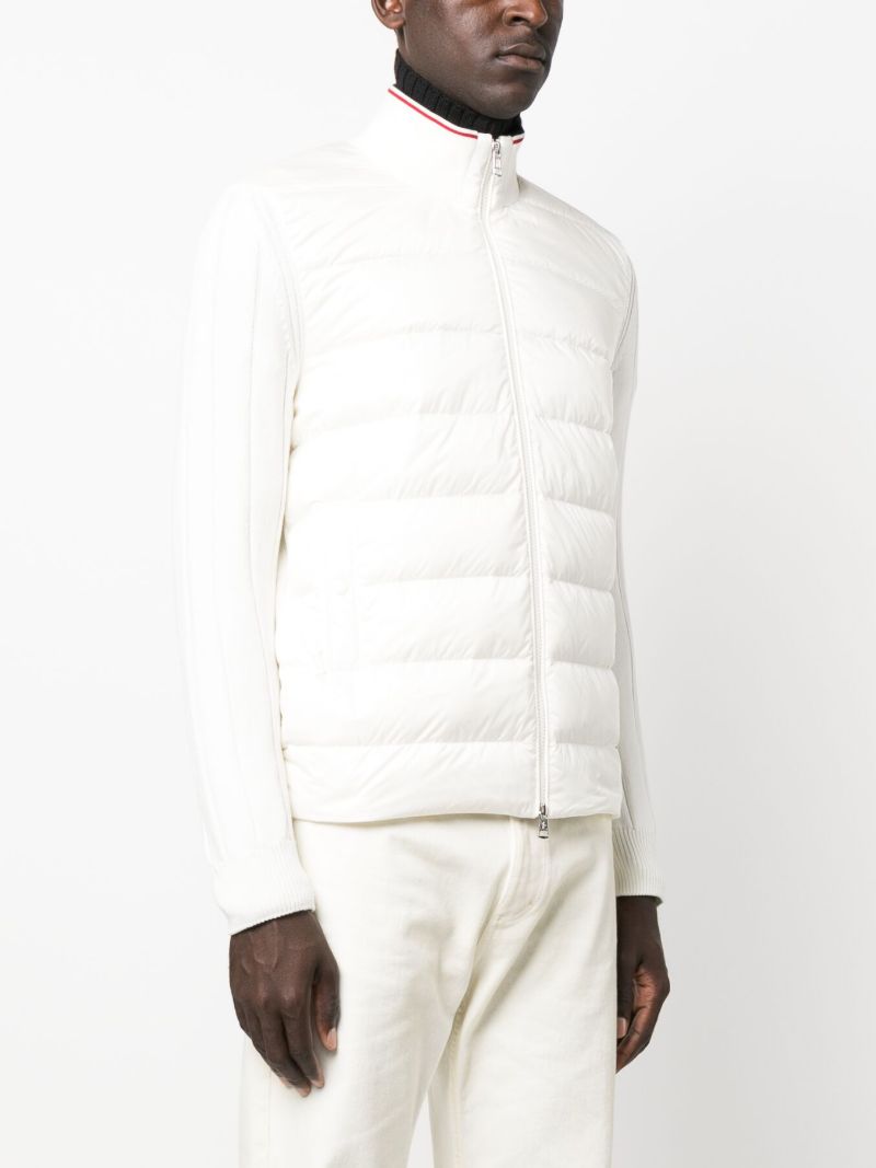 White Padded Cotton Cardigan