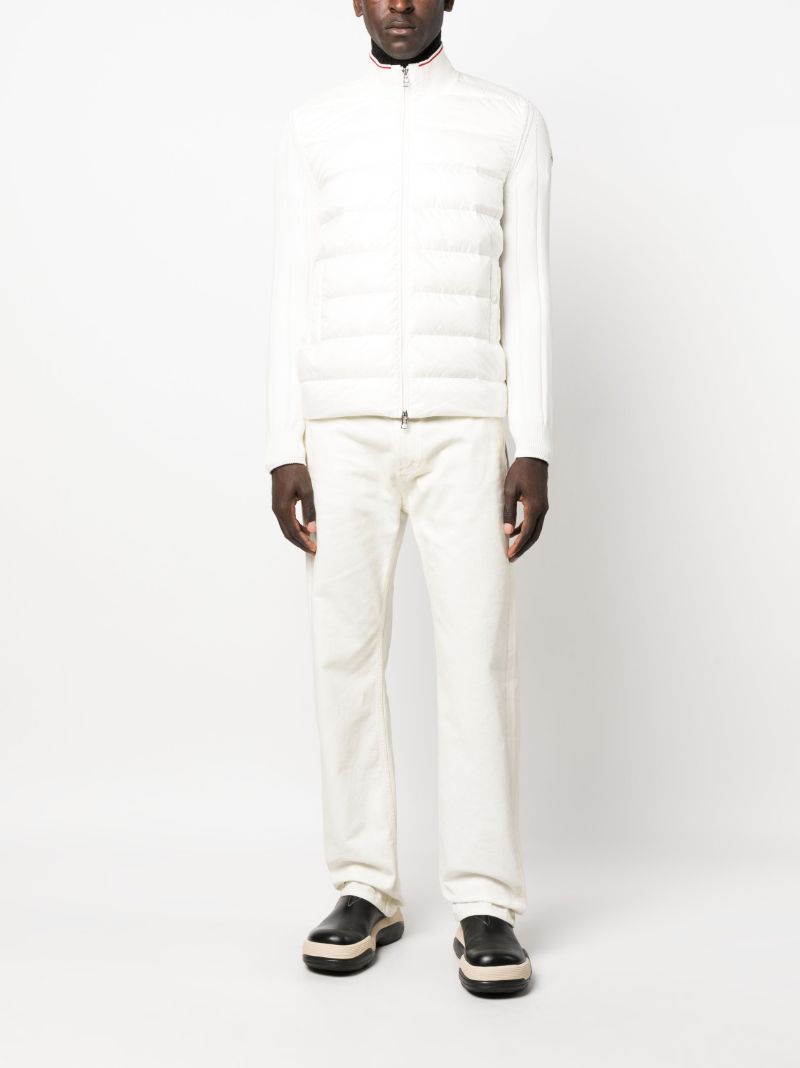 White Padded Cotton Cardigan