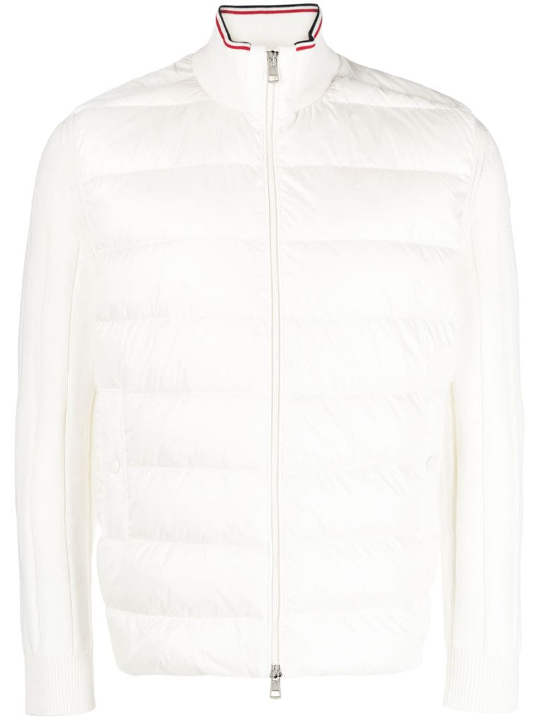 White Padded Cotton Cardigan