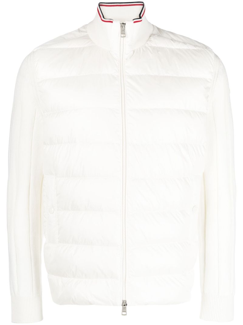 White Padded Cotton Cardigan
