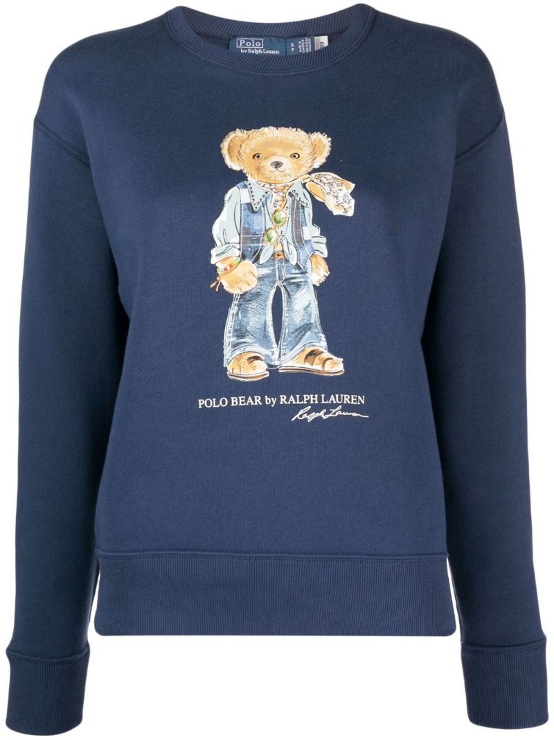 Blue Bear-print Sweatshirt