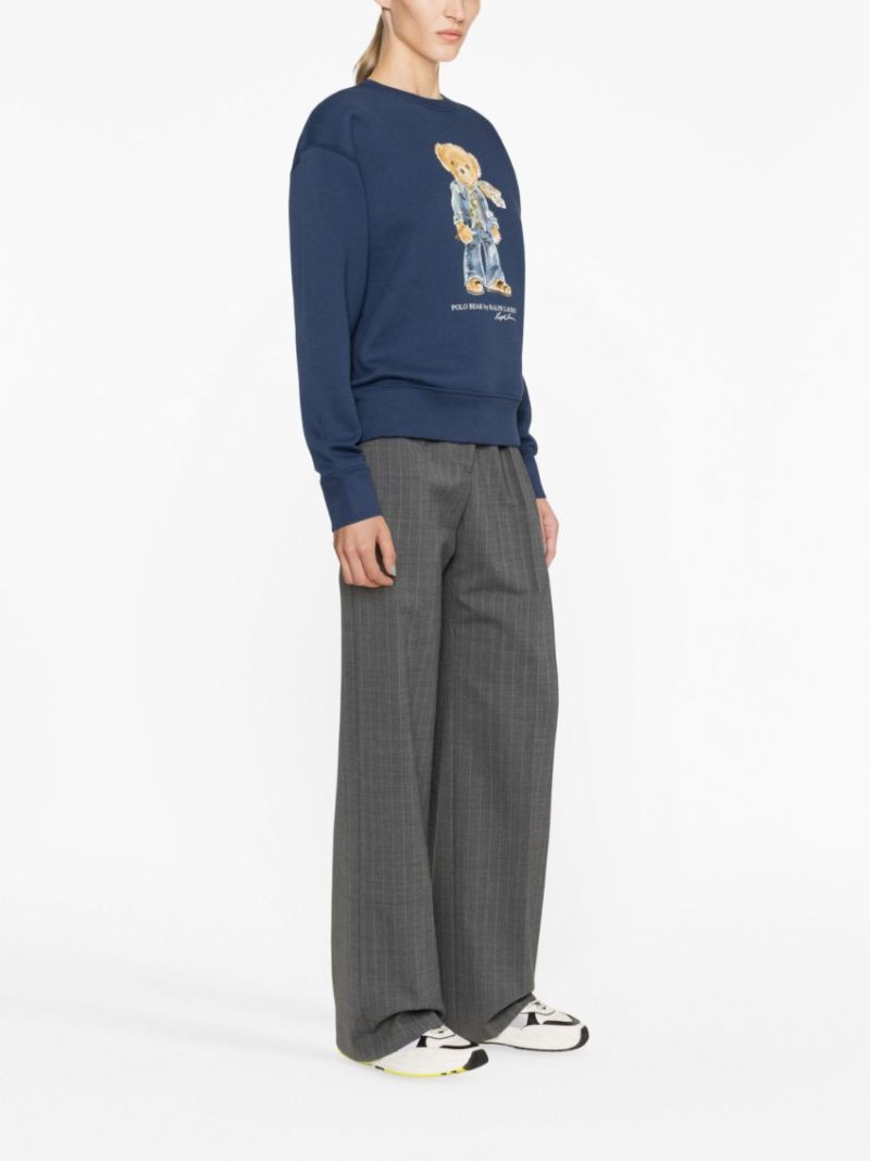 Blue Bear-print Sweatshirt