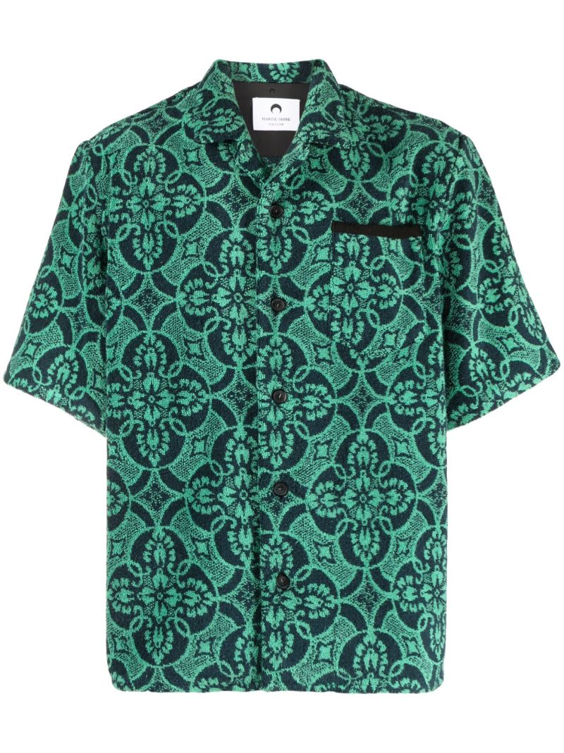 Green Oriental Towel Bowling Shirt