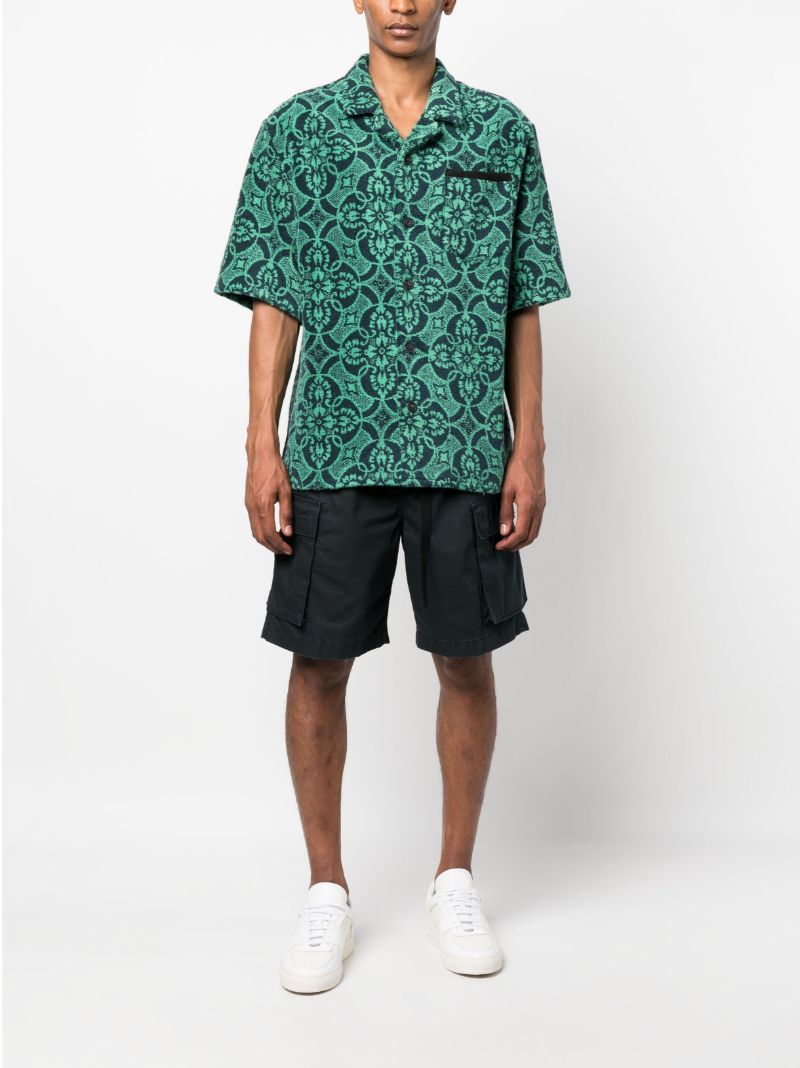 Green Oriental Towel Bowling Shirt