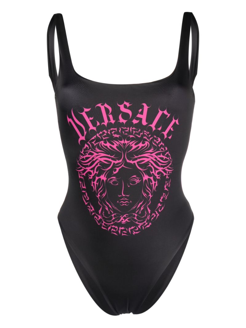 Black Medusa Print Swimsuit