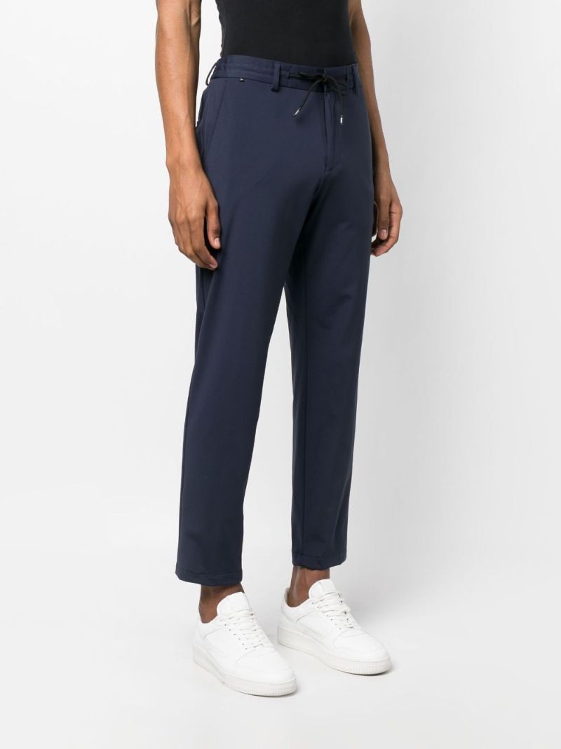 Blue Drawstring Straight-leg Trousers