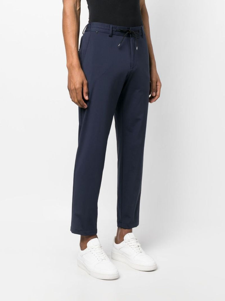 Blue Drawstring Straight-leg Trousers