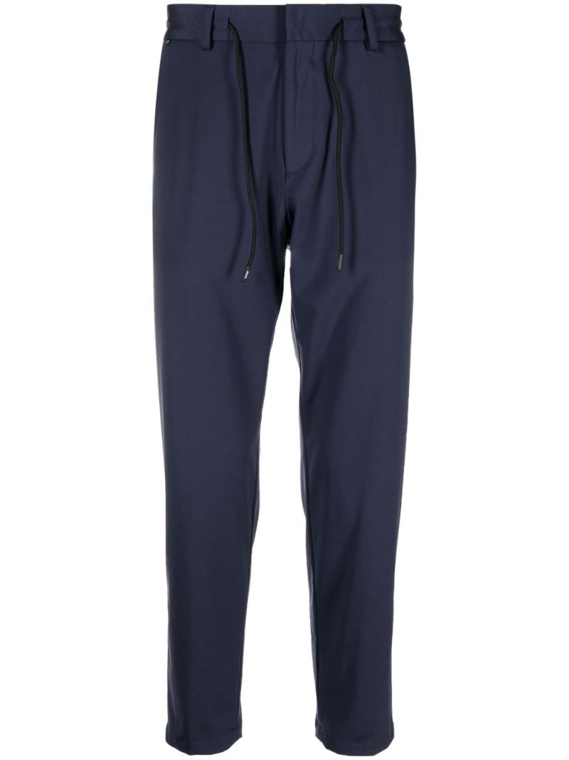 Blue Drawstring Straight-leg Trousers