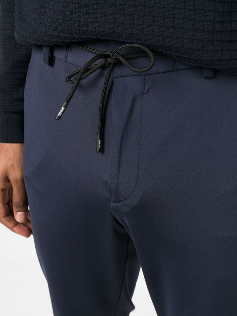 Blue Drawstring Straight-leg Trousers
