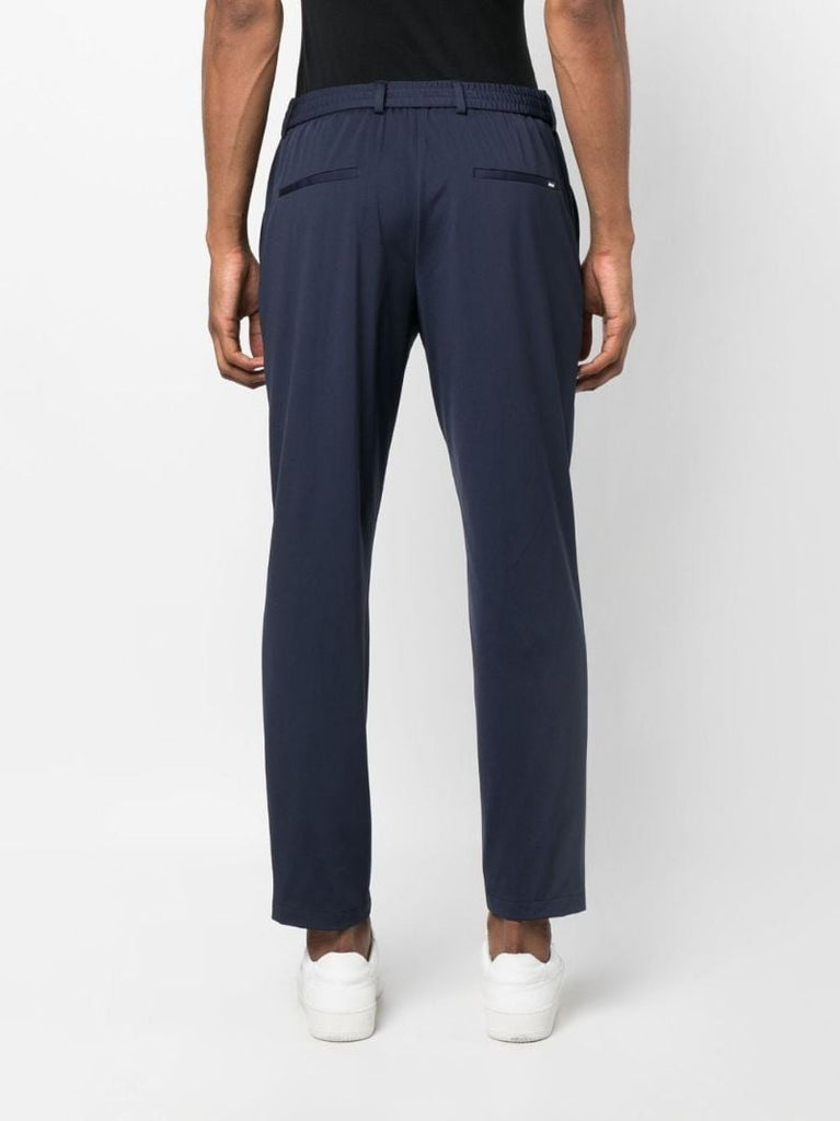 Blue Drawstring Straight-leg Trousers