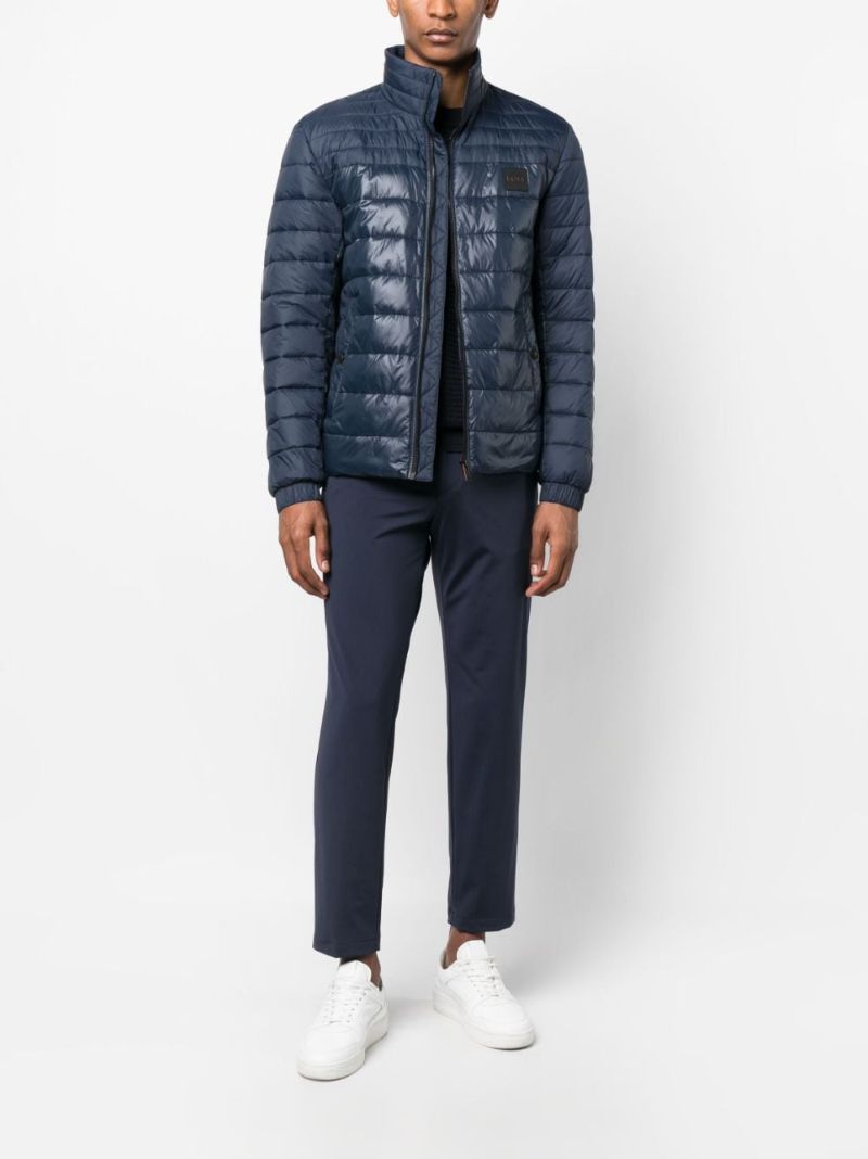 Blue Drawstring Straight-leg Trousers