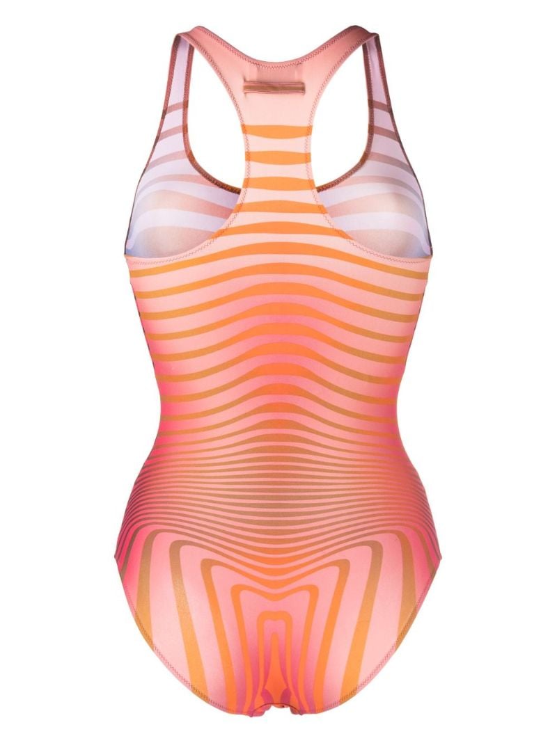 Orange Striped Racerback Swimsuit
