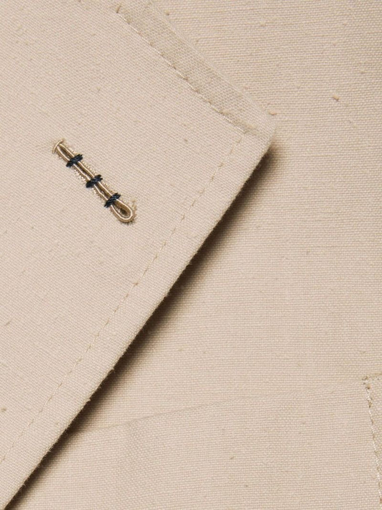 Neutral Single-breasted Cotton Blazer