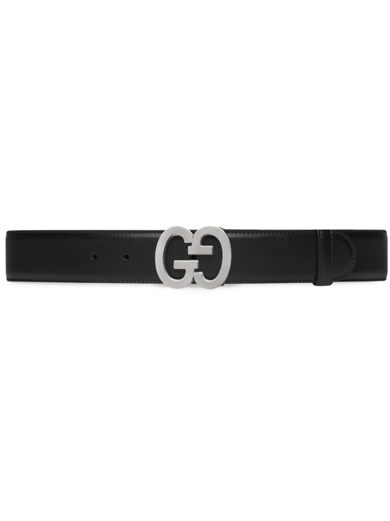 Black Buckle Wide Leather Belt