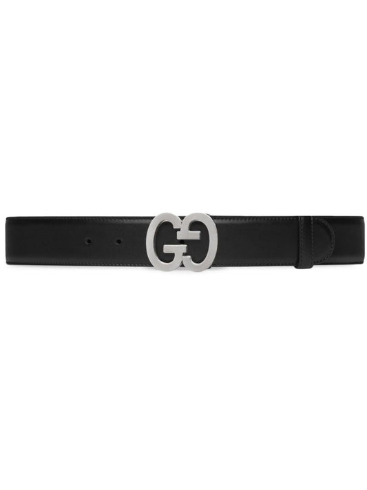 Black Buckle Wide Leather Belt