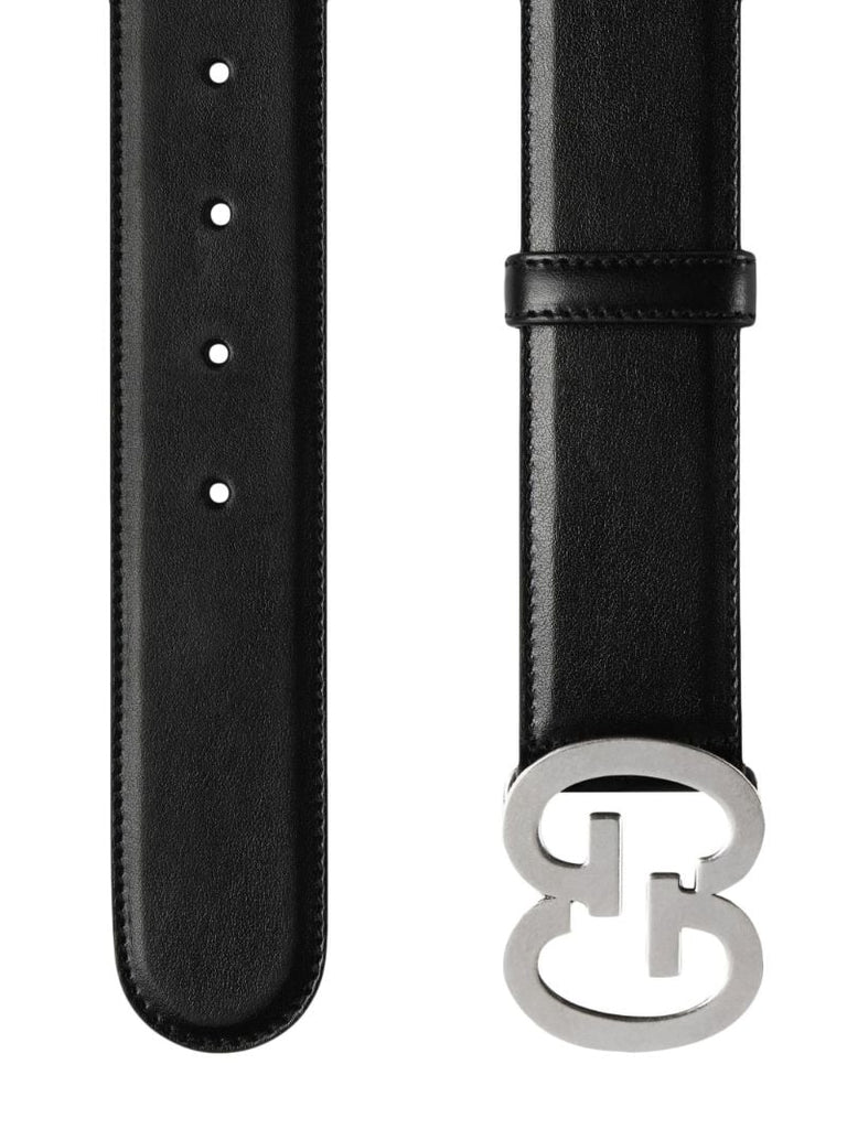 Black Buckle Wide Leather Belt