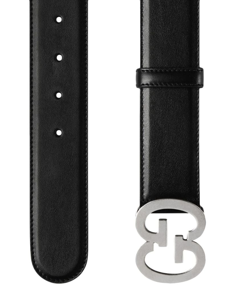 Black Buckle Wide Leather Belt