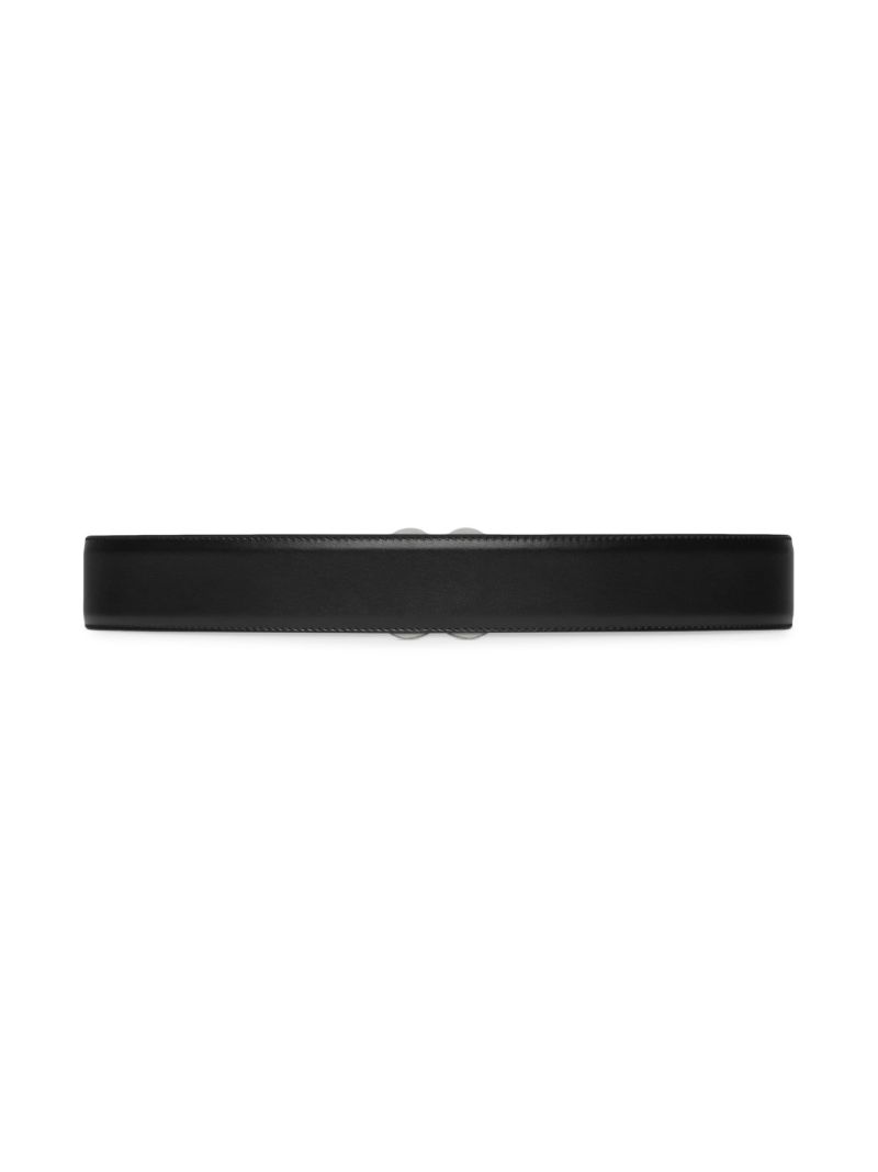 Black Buckle Wide Leather Belt