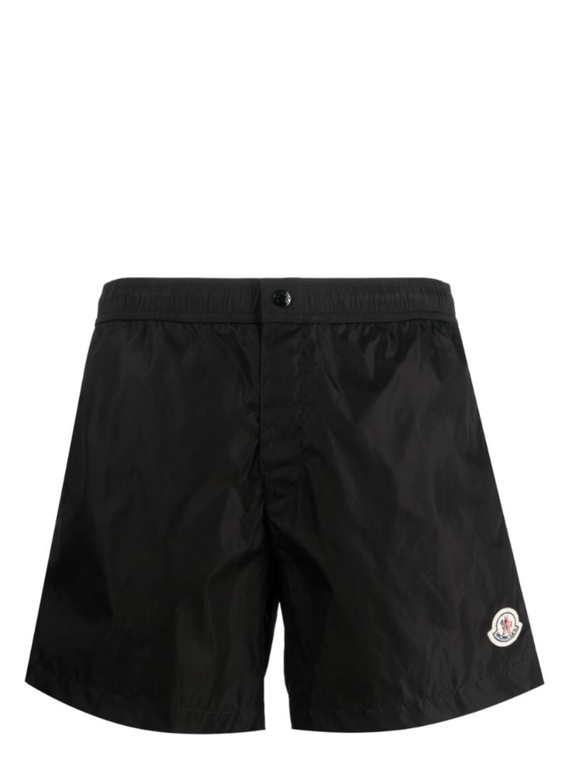 Black Logo-appliquÃ_x0083_Â© Swim Shorts