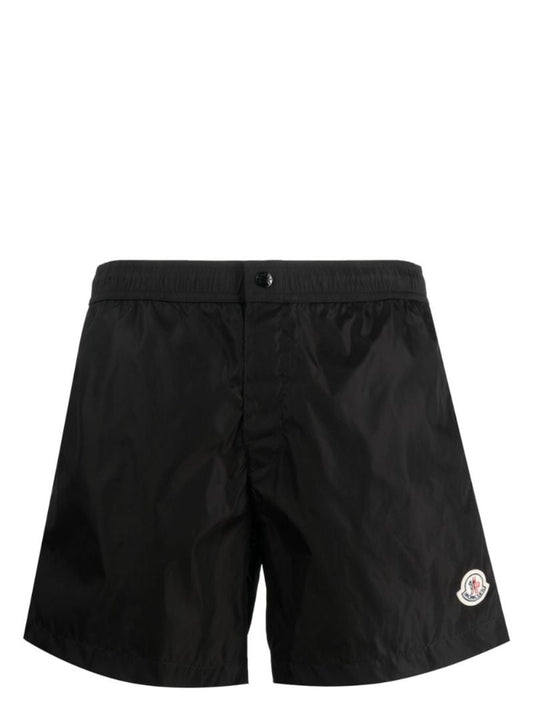 Black Logo-appliquÃ_x0083_Â© Swim Shorts