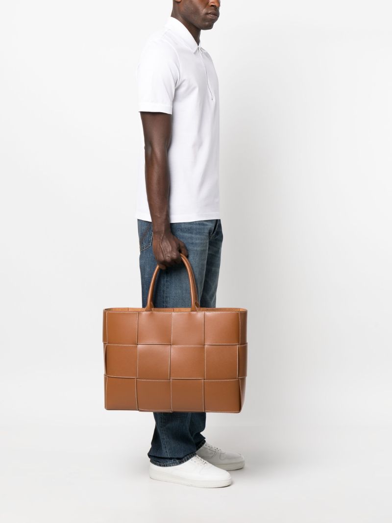 Brown Arco Intreccio Tote Bag