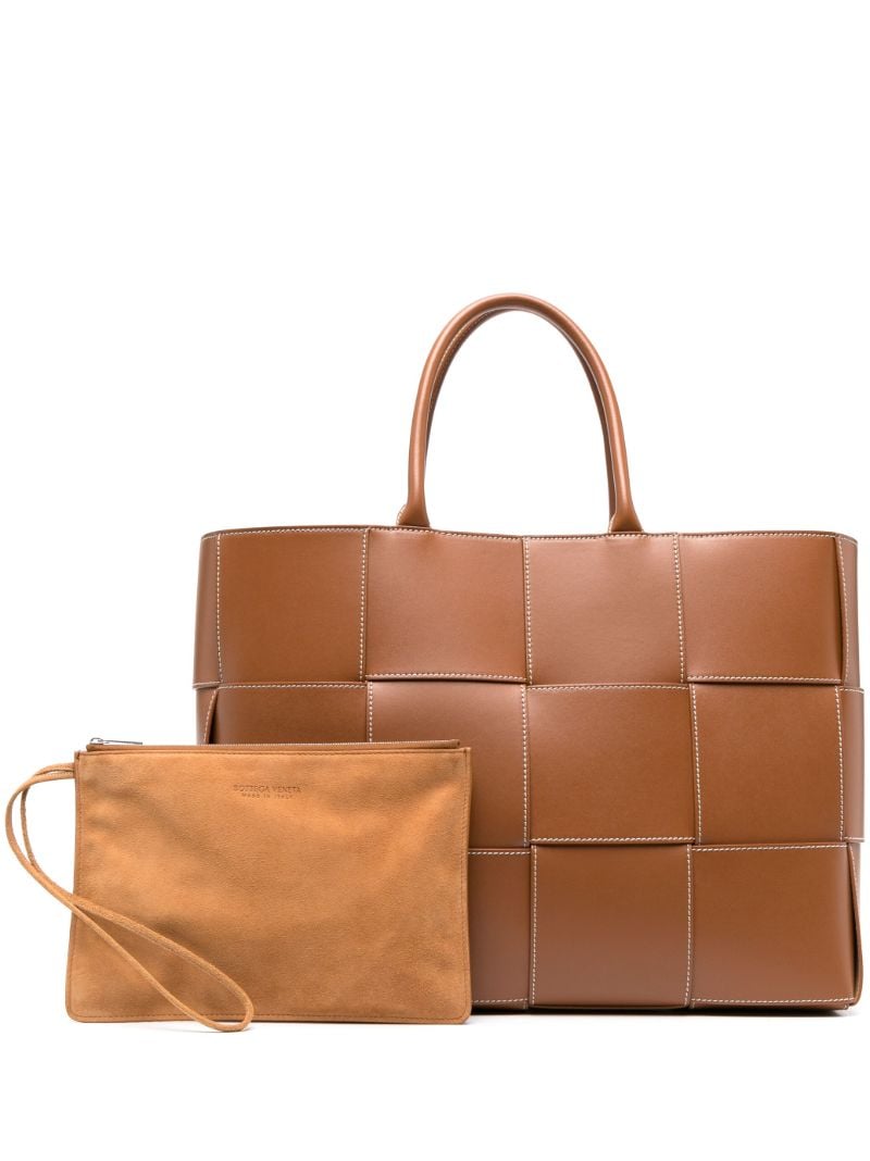 Brown Arco Intreccio Tote Bag