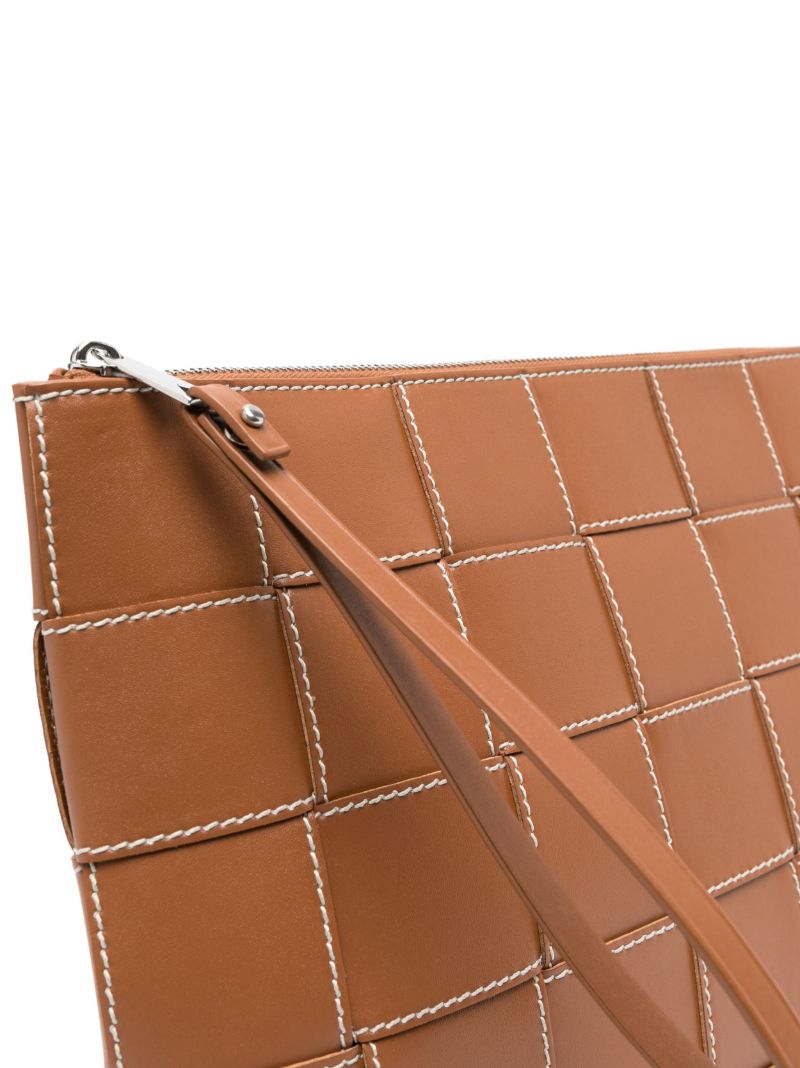 Brown Cassette Leather Clutch Bag