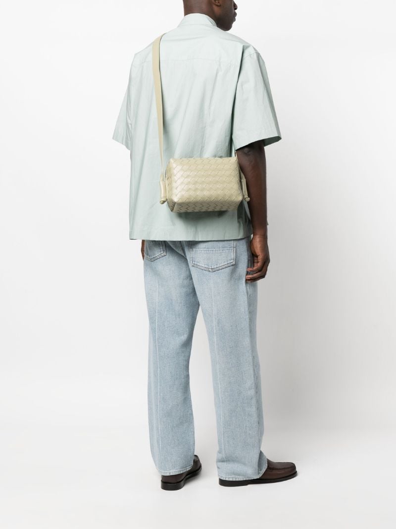 Green Loop Leather Shoulder Bag