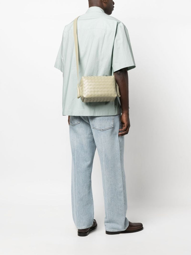 Green Loop Leather Shoulder Bag