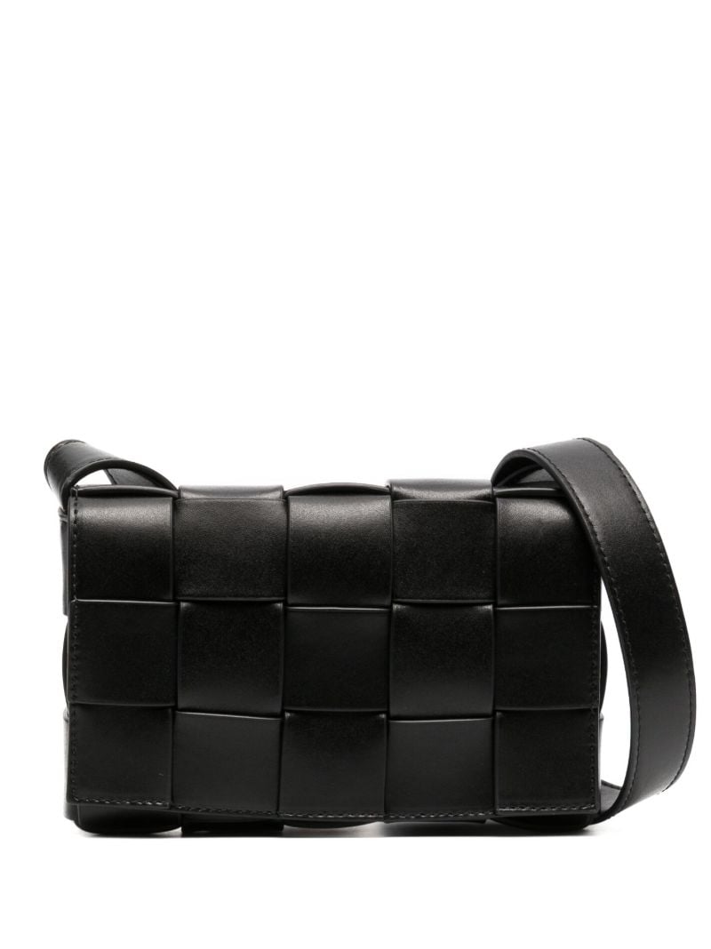 Black Small Cassette Leather Shoulder Bag