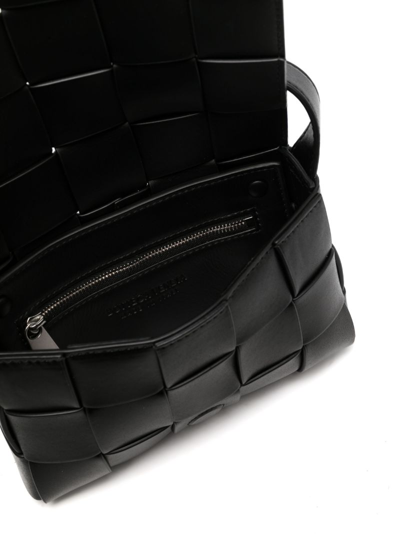 Black Small Cassette Leather Shoulder Bag