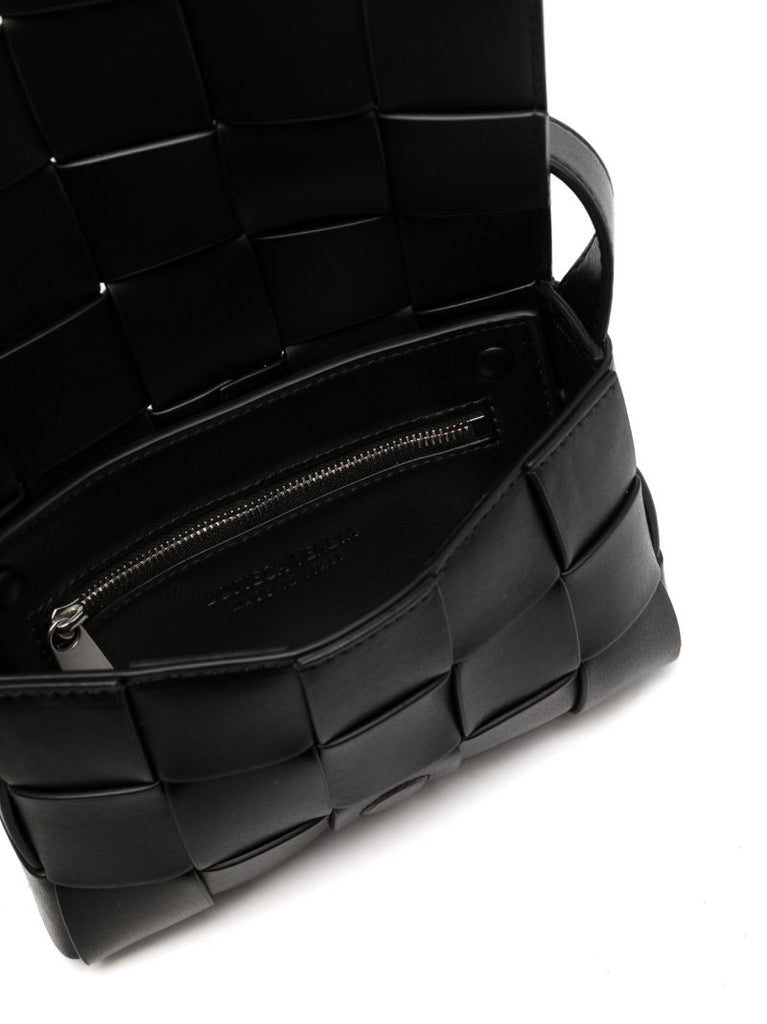 Black Small Cassette Leather Shoulder Bag