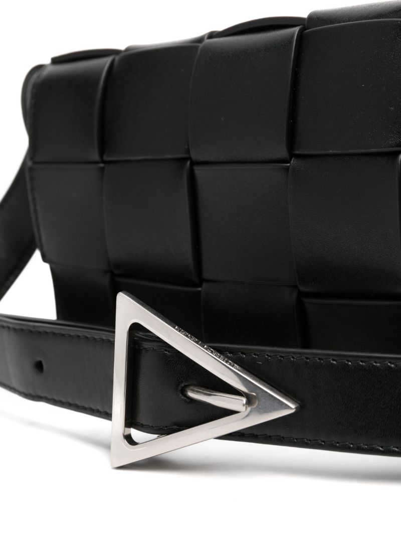 Black Small Cassette Leather Shoulder Bag