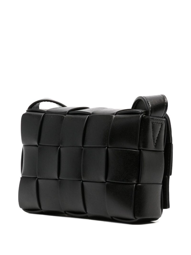 Black Small Cassette Leather Shoulder Bag