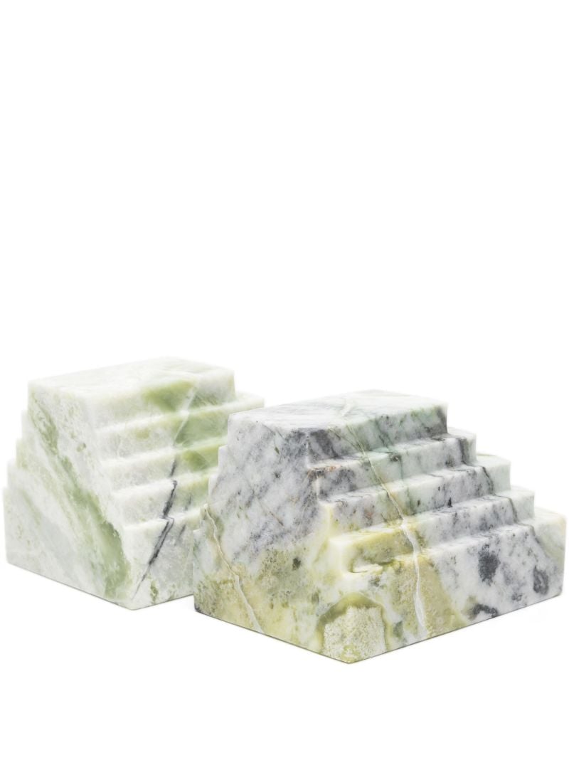 Green Lola Marble Bookends