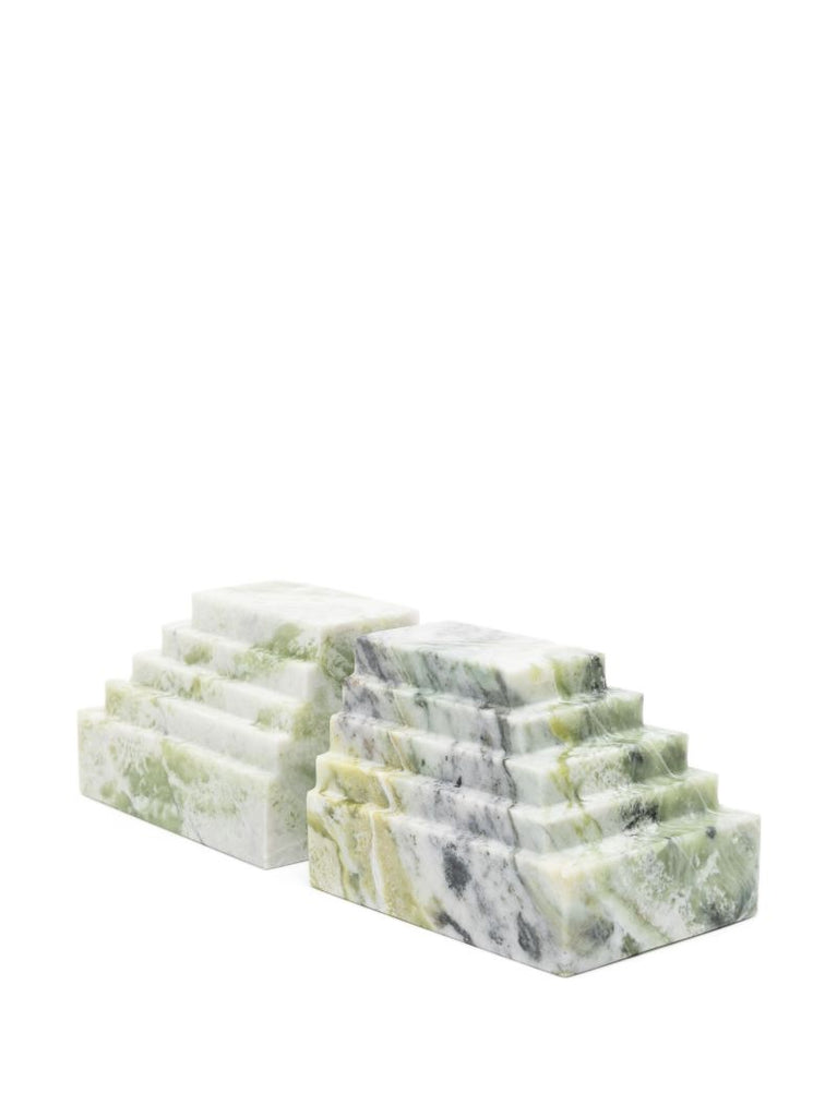 Green Lola Marble Bookends