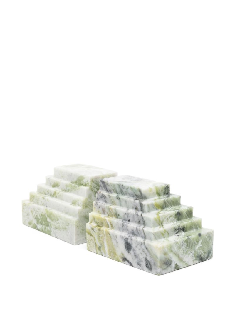 Green Lola Marble Bookends