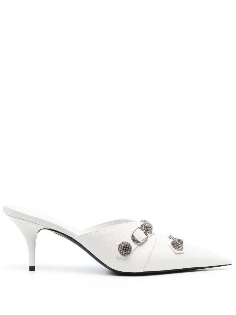 White Cagole 80 Leather Mules