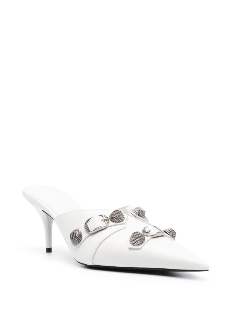 White Cagole 80 Leather Mules