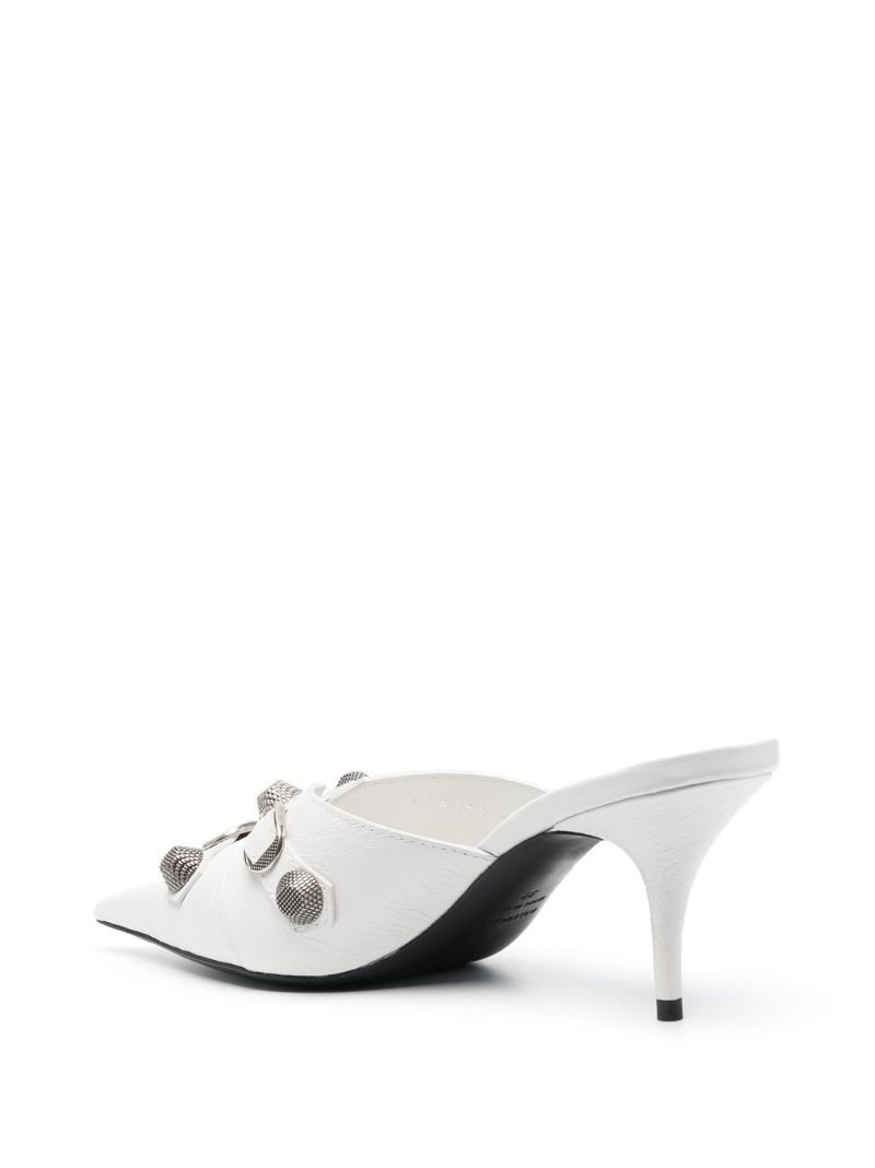 White Cagole 80 Leather Mules