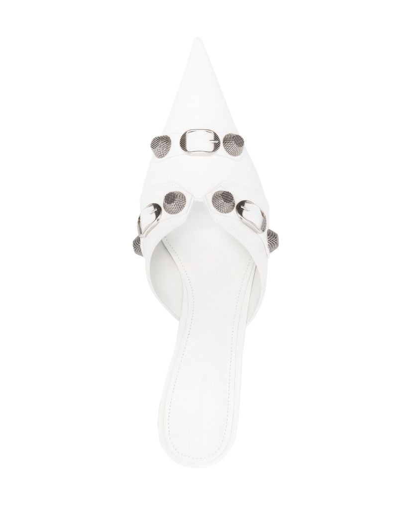 White Cagole 80 Leather Mules