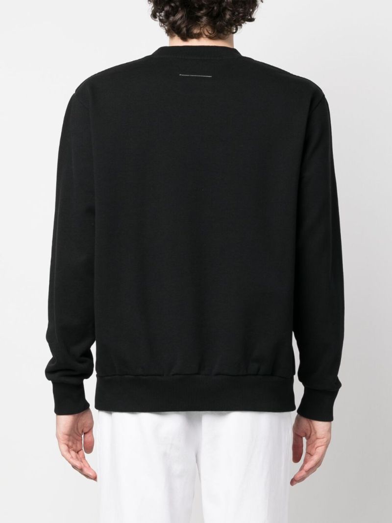 Black Numbers Logo Cotton Sweatshirt