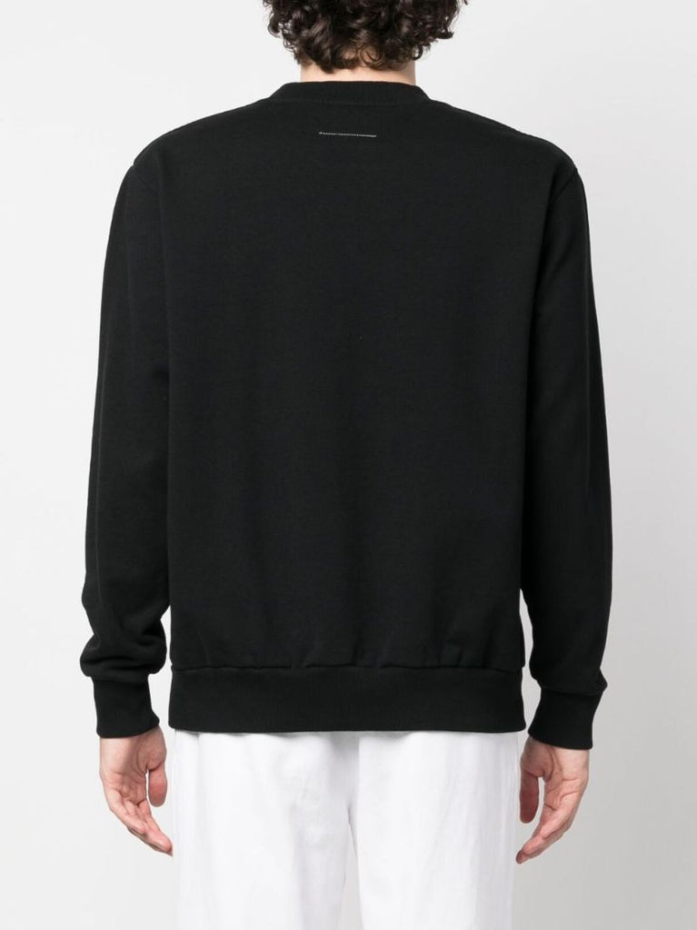 Black Numbers Logo Cotton Sweatshirt