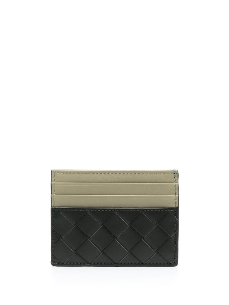 Black Intrecciato Leather Cardholder
